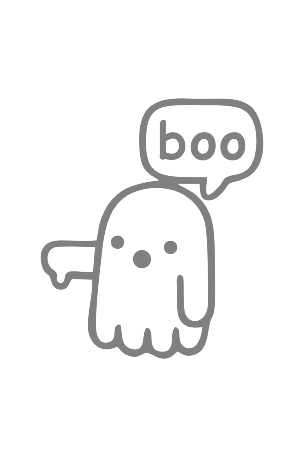 10 X 8,5 Cm  Ghost Hayalet Boo Sticker Oto Cam Sticker Araba Sticker Gri