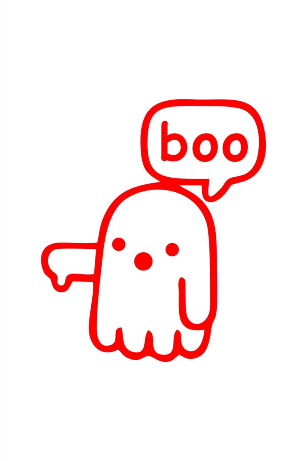 10 X 8,5 Cm  Ghost Hayalet Boo Sticker Oto Cam Sticker Araba Sticker Kırmızı