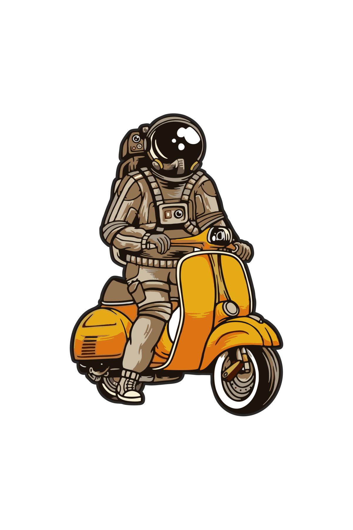 14 x 10 cm  Astronot Motorcu Sticker Motor Araba Kask Laptop Sticker