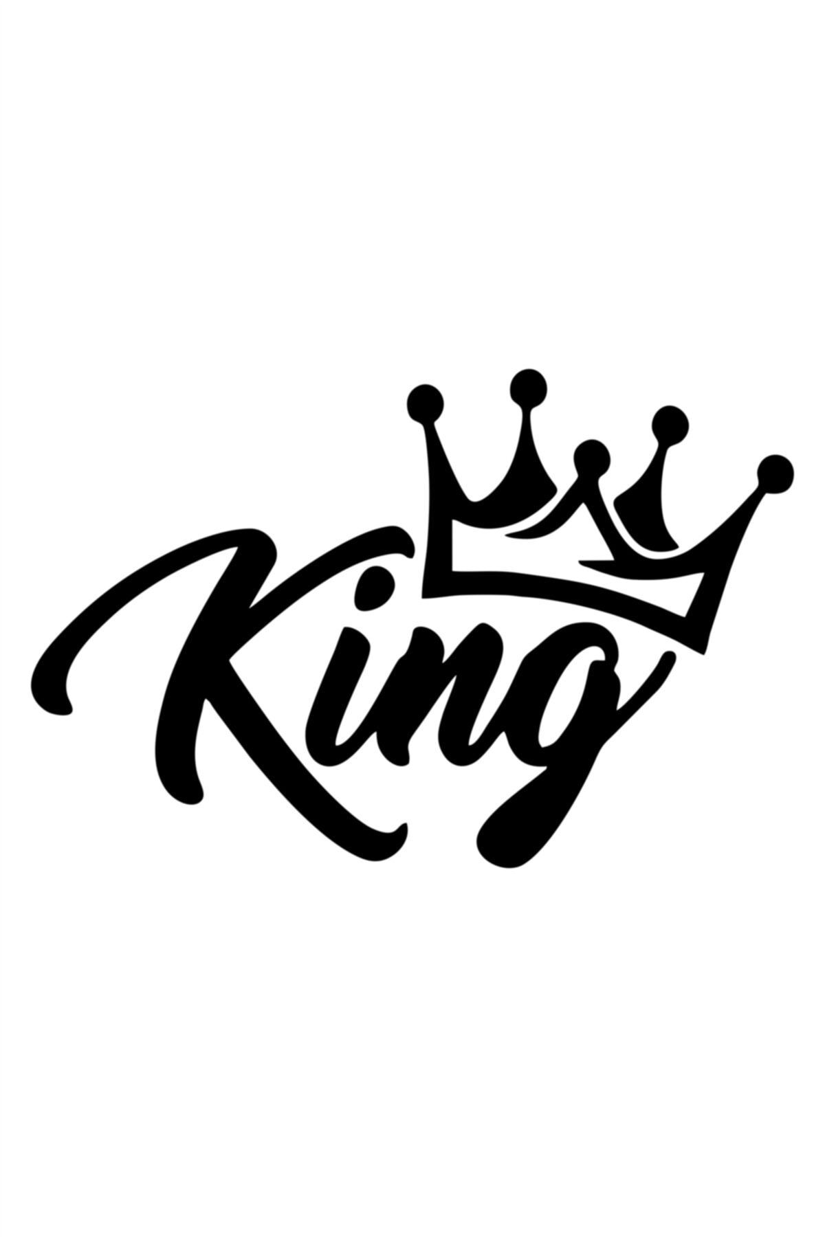 15 x 10 cm  Kral Tacı King Oto Sticker Araba Cam Sticker Siyah