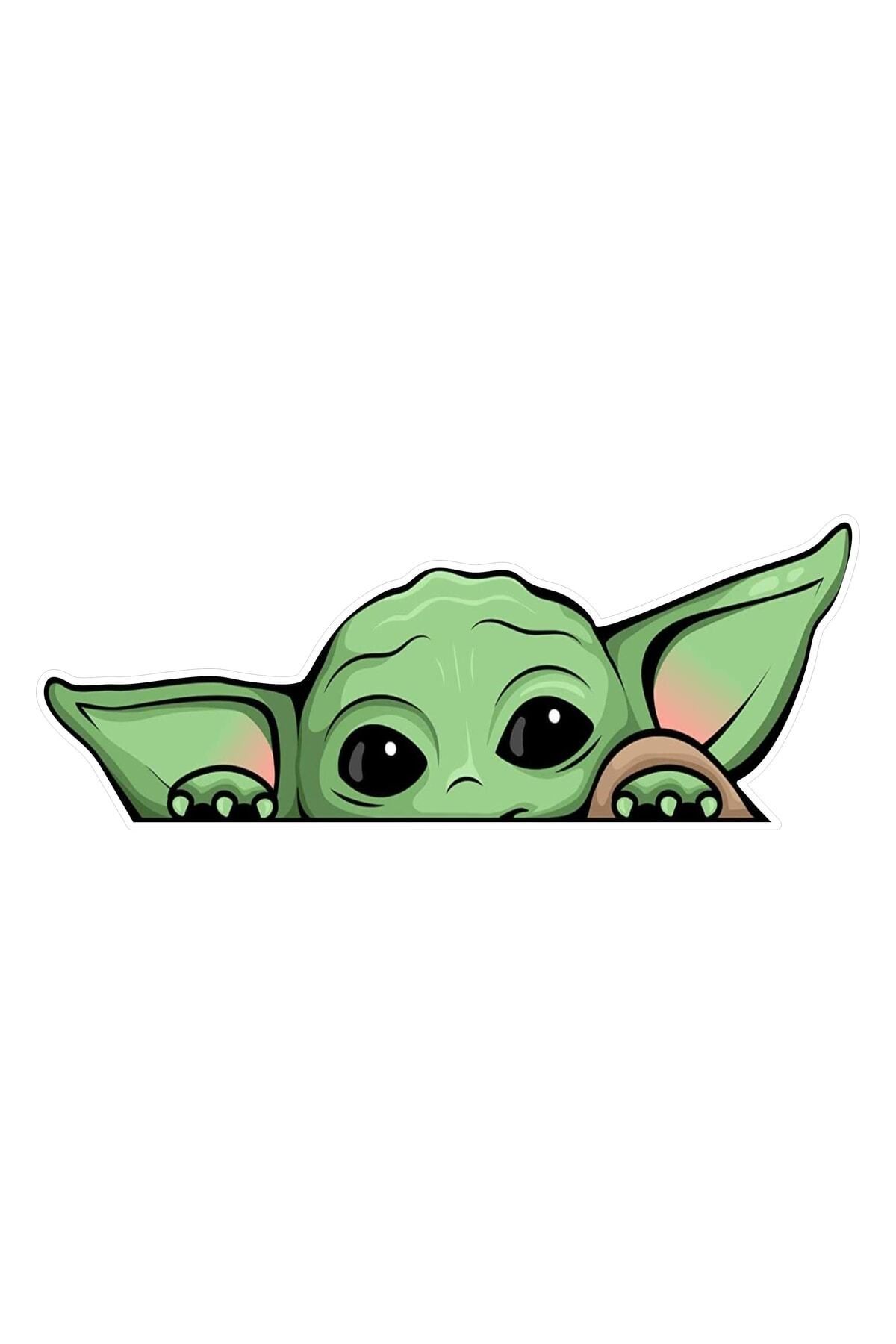 16 X 6 Cm Yoda  Sticker Araba Laptop Oto Motor Sticker