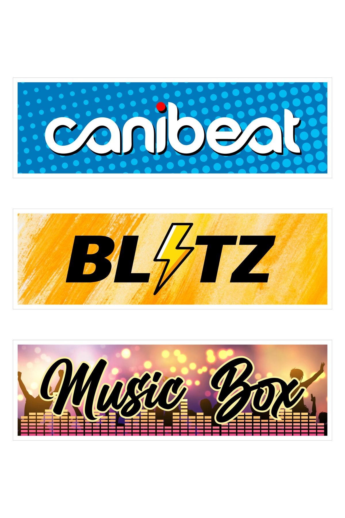 17 X 5 Cm 3  Adet Slap Oto Sticker Canibeat Blitz Music Box Araba Cam Sticker