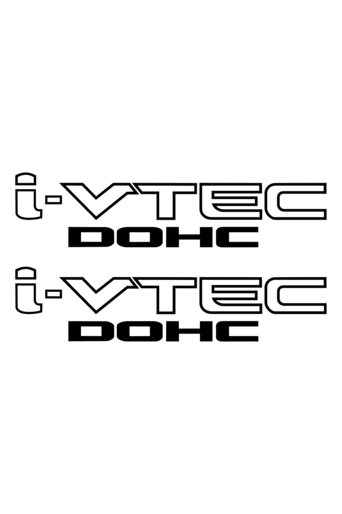 2 Adet Honda  Ivtec Dohc Oto Sticker Araba Sticker Siyah 25 X 6 Cm