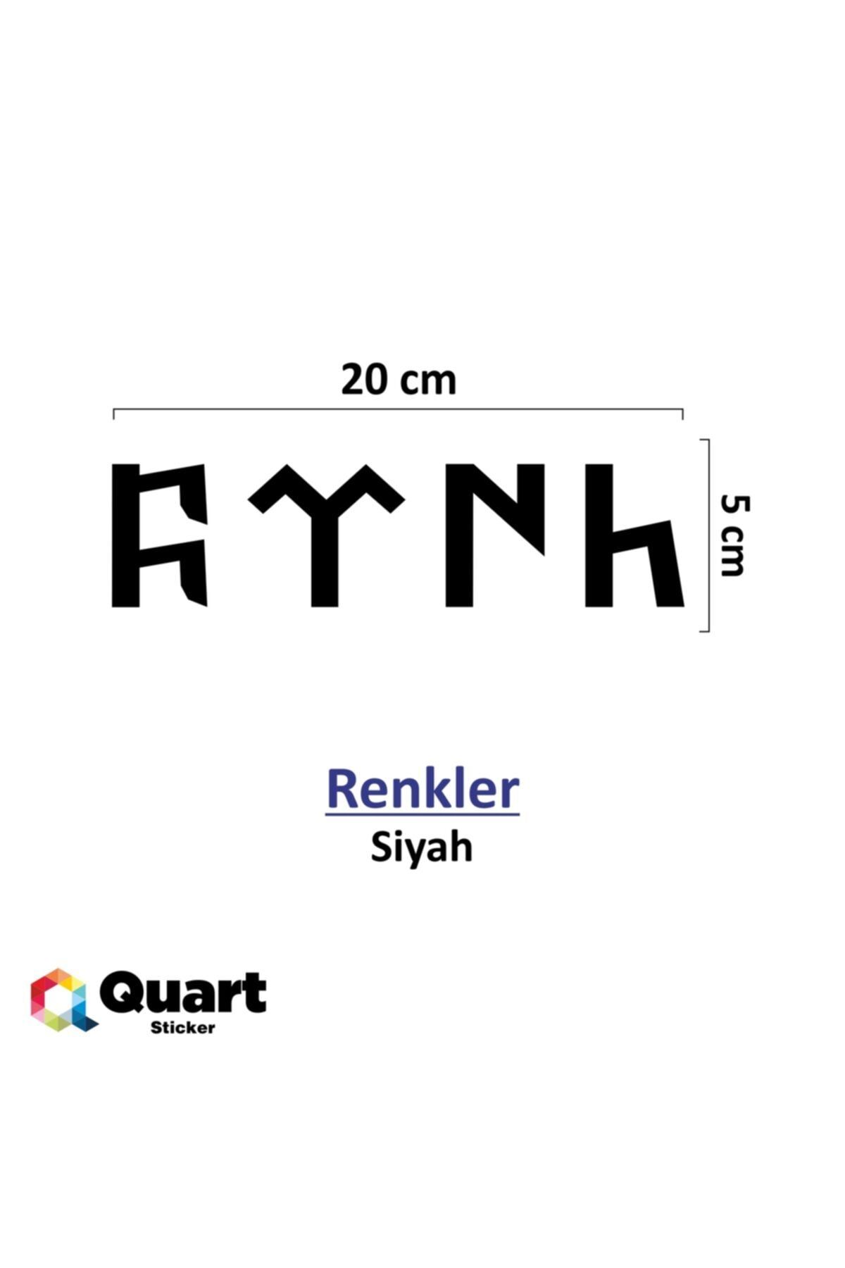 20 Cm Siyah  Göktürkçe Türk Sticker, Araba Sticker, Oto Sticker