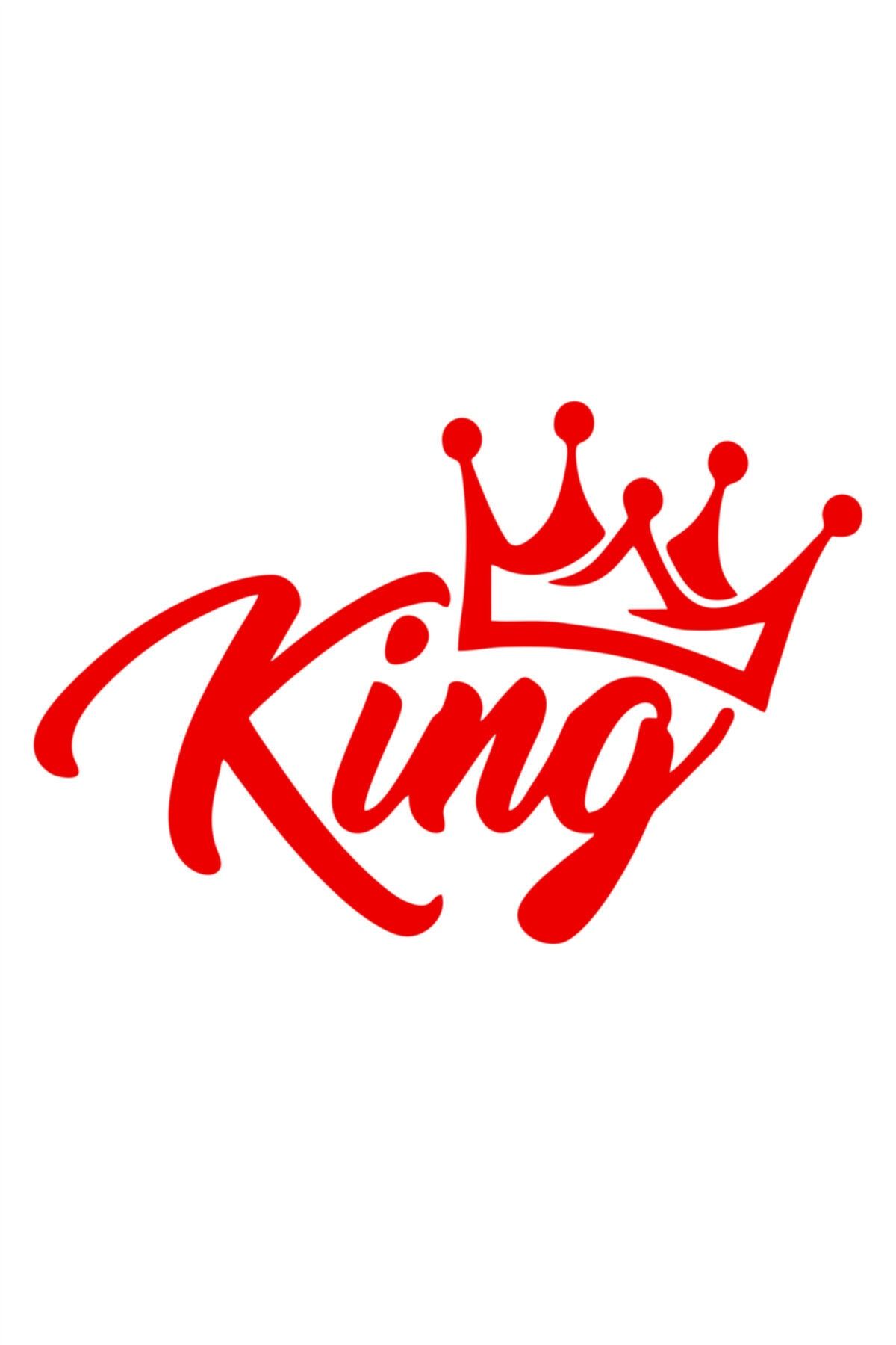 20 X 13 Cm  Kral Tacı King Oto Sticker Araba Cam Sticker Kırmızı