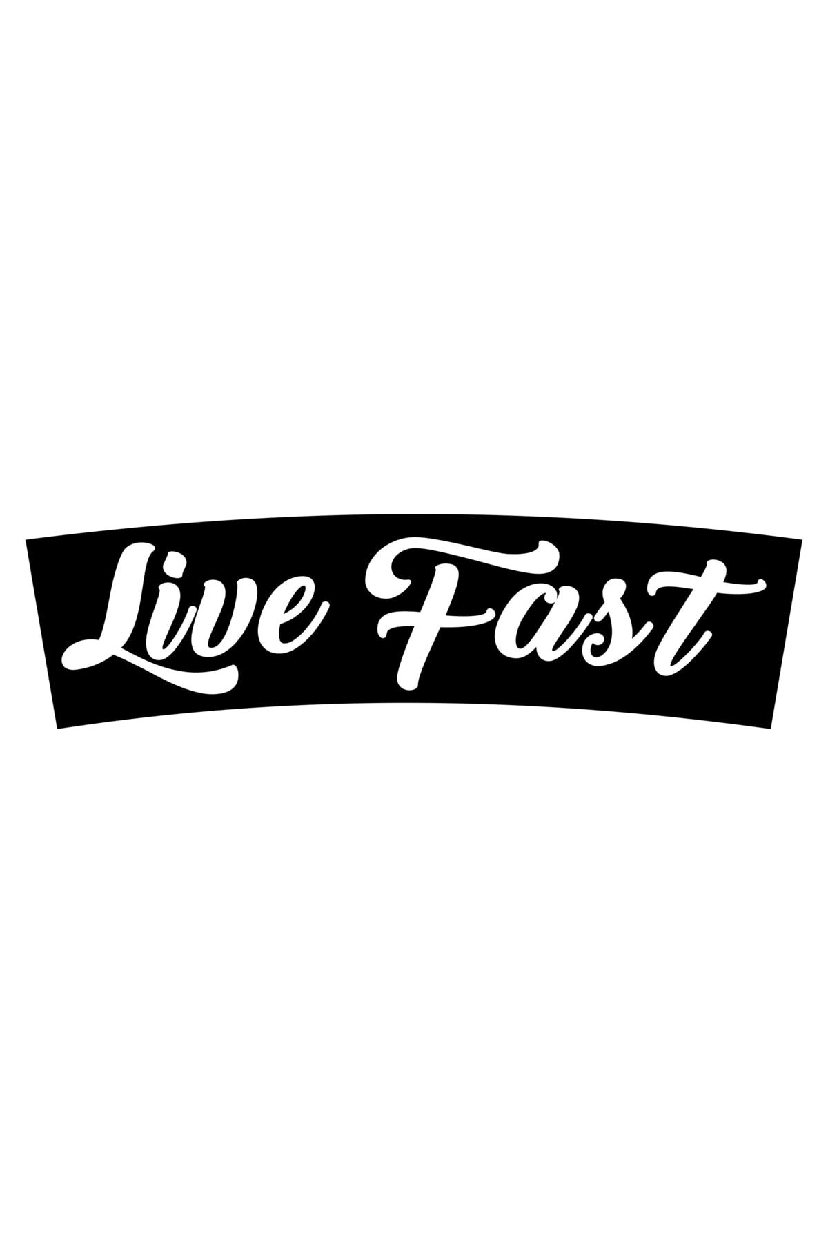 20 X 5,5 Cm  Live Fast Oto Sticker Araba Cam Sticker