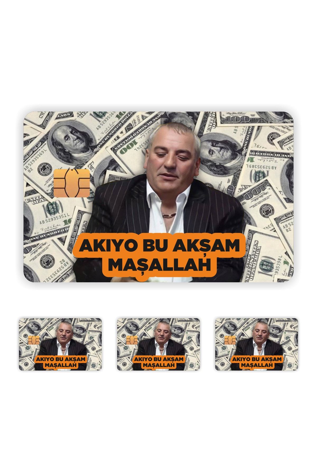 4 Adet  Kolpaçino Ekrem Abi Akıyo Bu Akşam Kart Kaplama Sticker Kart Etiketi