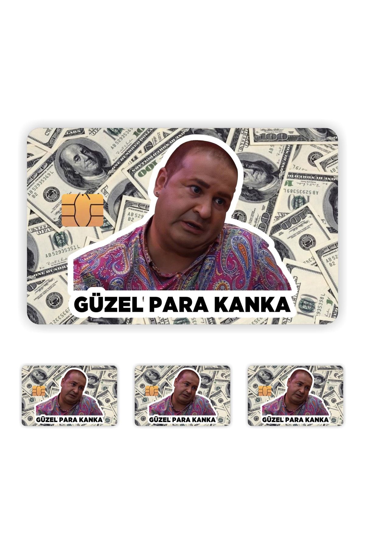 4 Adet  Kolpaçino Güzel Para Kanka Kart Kaplama Sticker Kart Etiketi