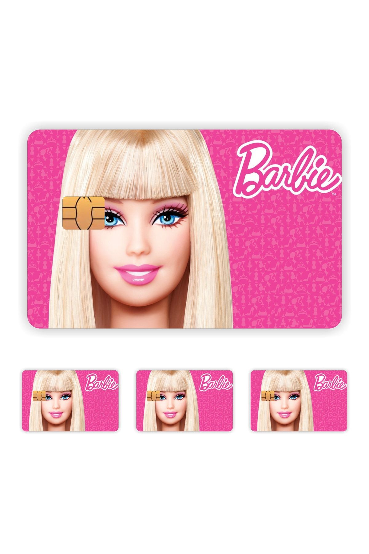 4 Adet Barbie  Kart Kaplama Sticker Kart Etiketi