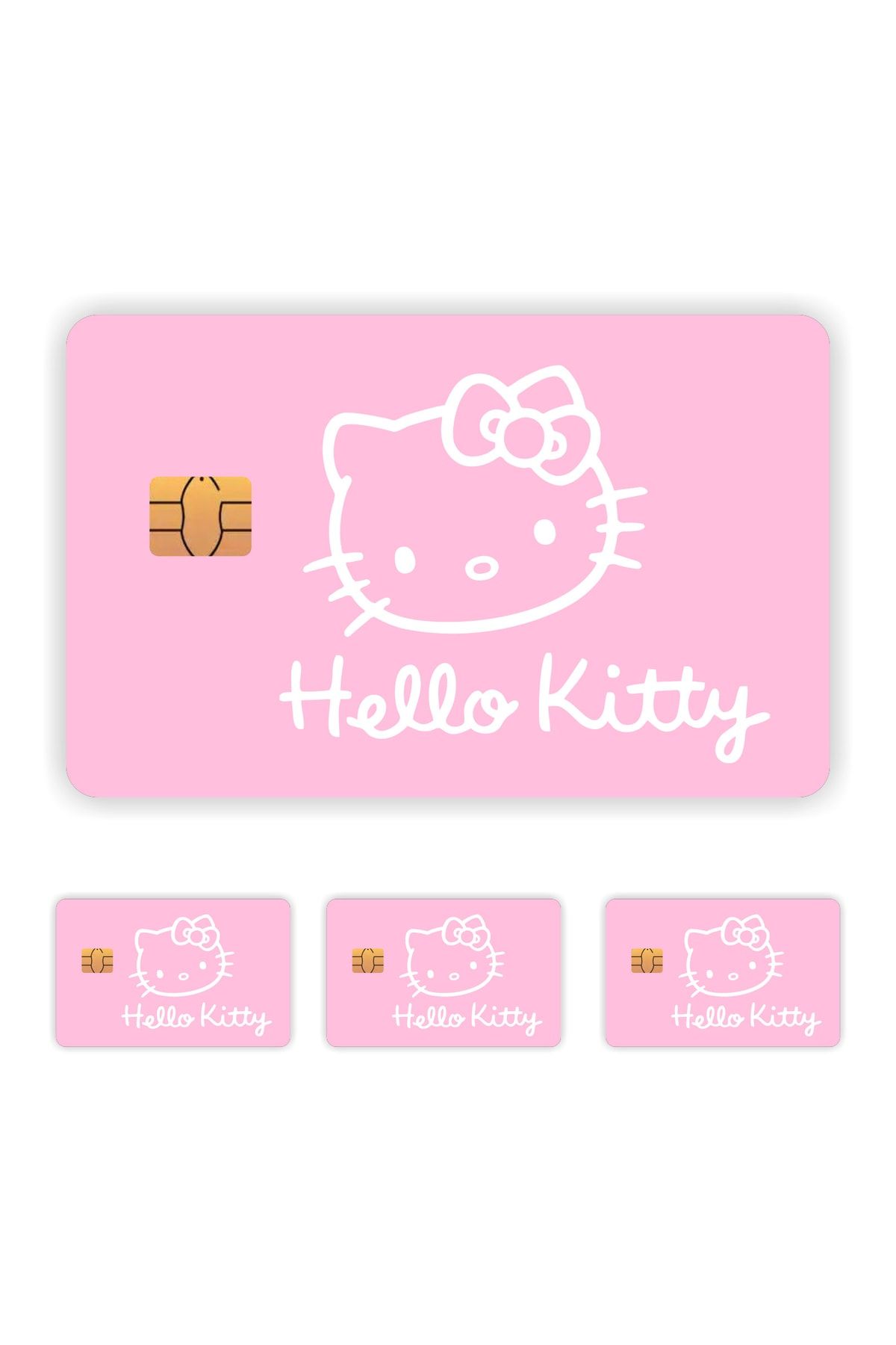 4 Adet Hello  Kitty Kart Kaplama Sticker Kart Etiketi 4