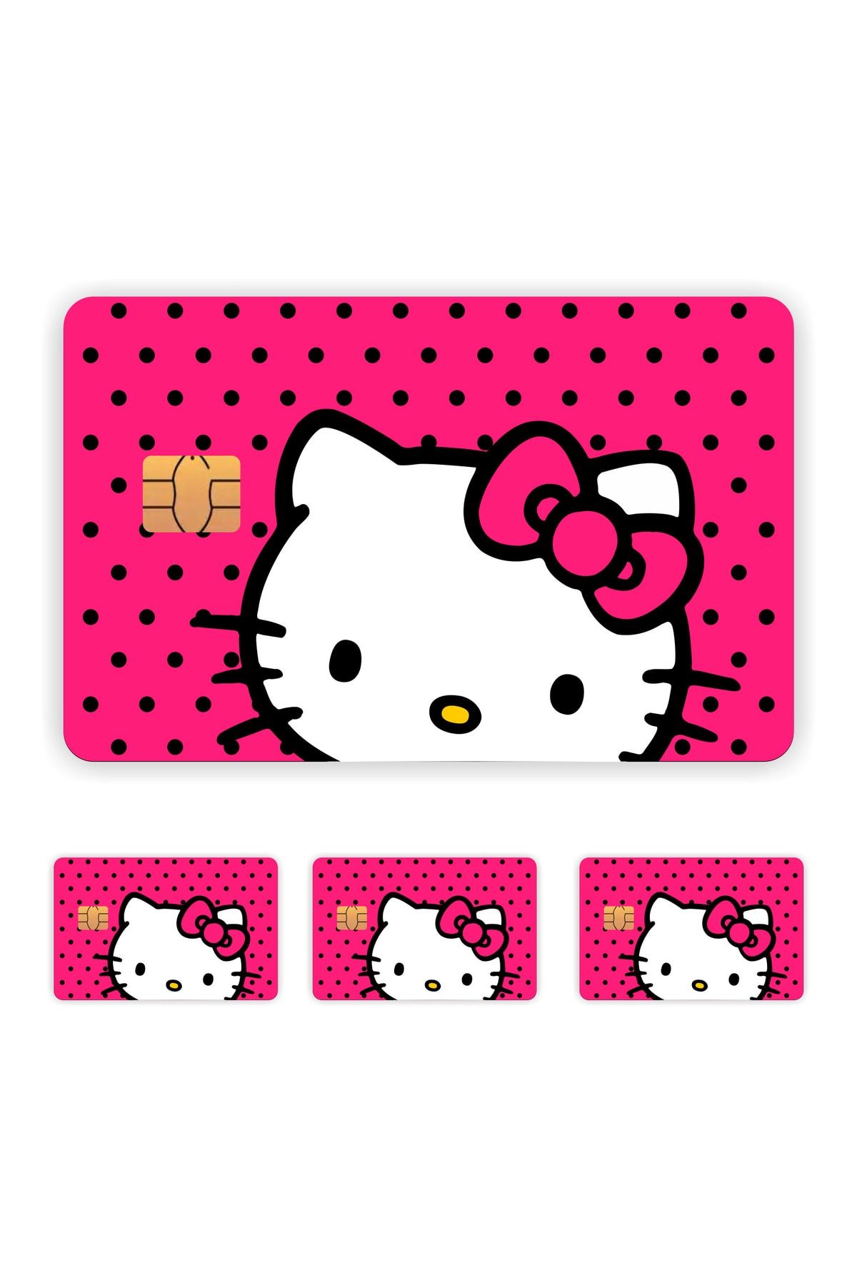 4 Adet Hello  Kitty Kart Kaplama Sticker Kart Etiketi Model 2