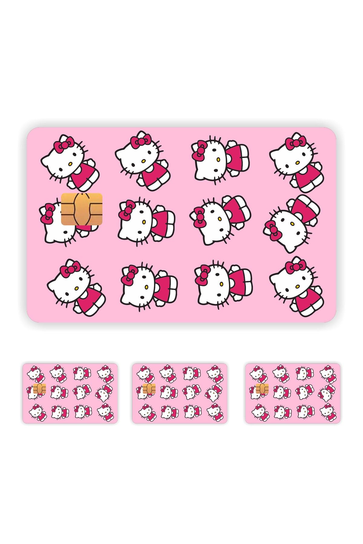 4 Adet Hello  Kitty Kart Kaplama Sticker Kart Etiketi Model 3