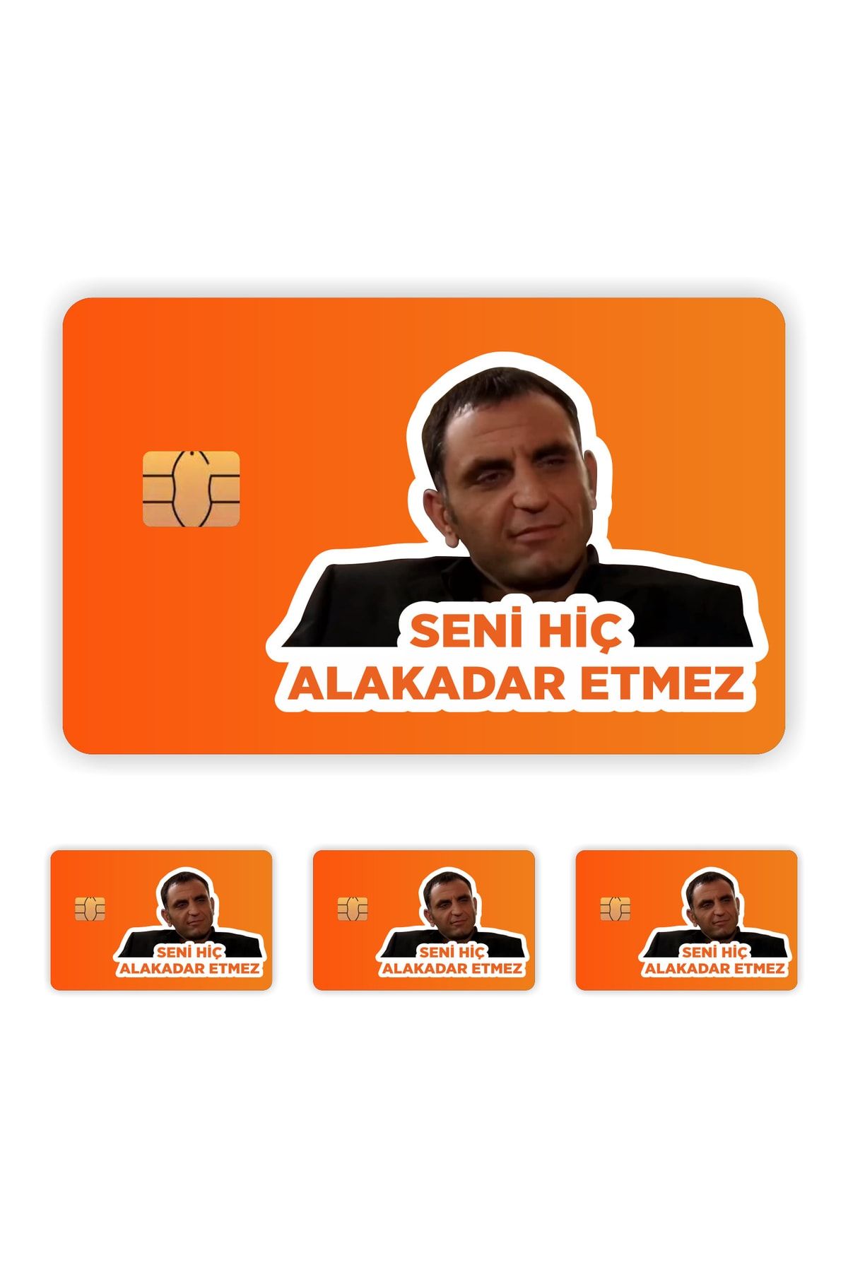 4 Adet Kurtlar  Vadisi Memati Seni Hiç Alakadar Etmez Kart Kaplama Sticker Kart Etiketi