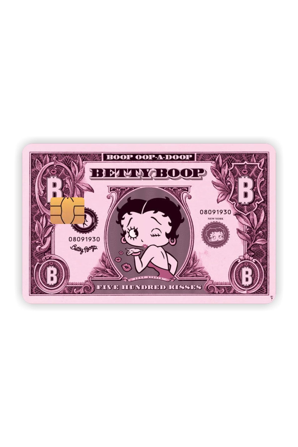 Betty Boop  Kart Kaplama Sticker Kart Etiketi