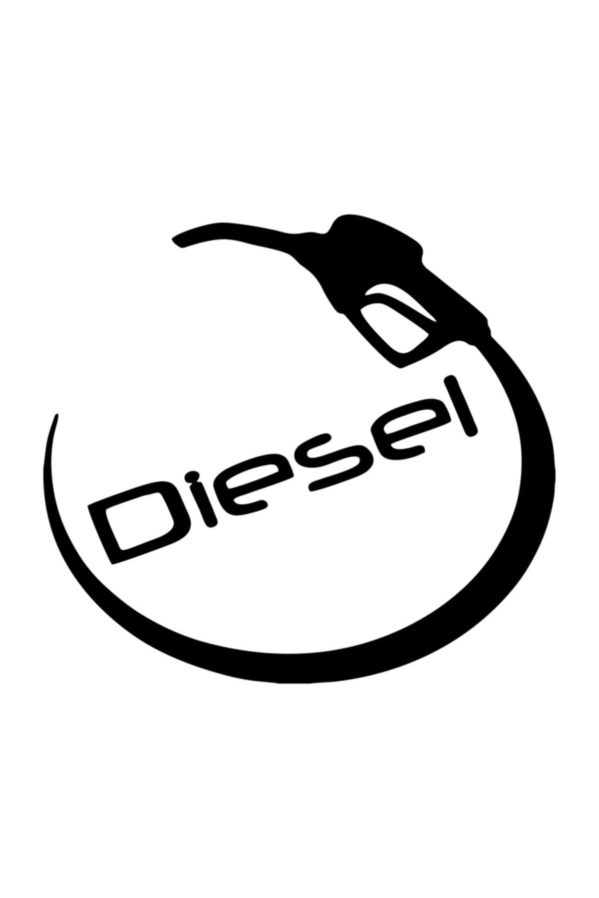 Diesel Depo  Kapağı Sticker Yakıt Deposu Sticker Siyah 12 X 11 Cm