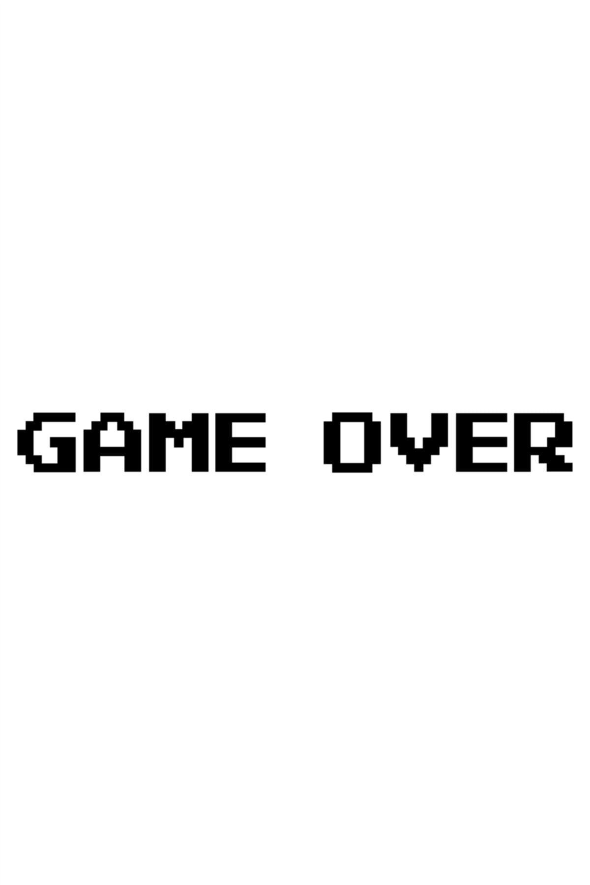 Game Over  Sticker Oto Cam Sticker Siyah 20 X 2 Cm