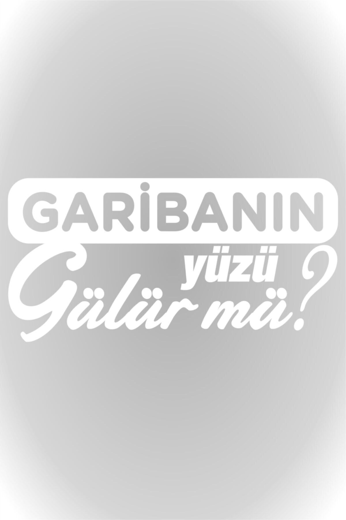 Garibanın Yüzü  Gülür Mü Oto Sticker Araba Cam Sticker Beyaz 20 X 10 Cm