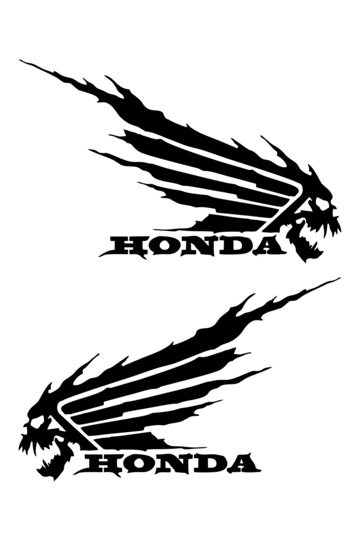 Honda Kuru  Kafa Oto Sticker Araba Cam Sticker 20 X 12 Cm Siyah