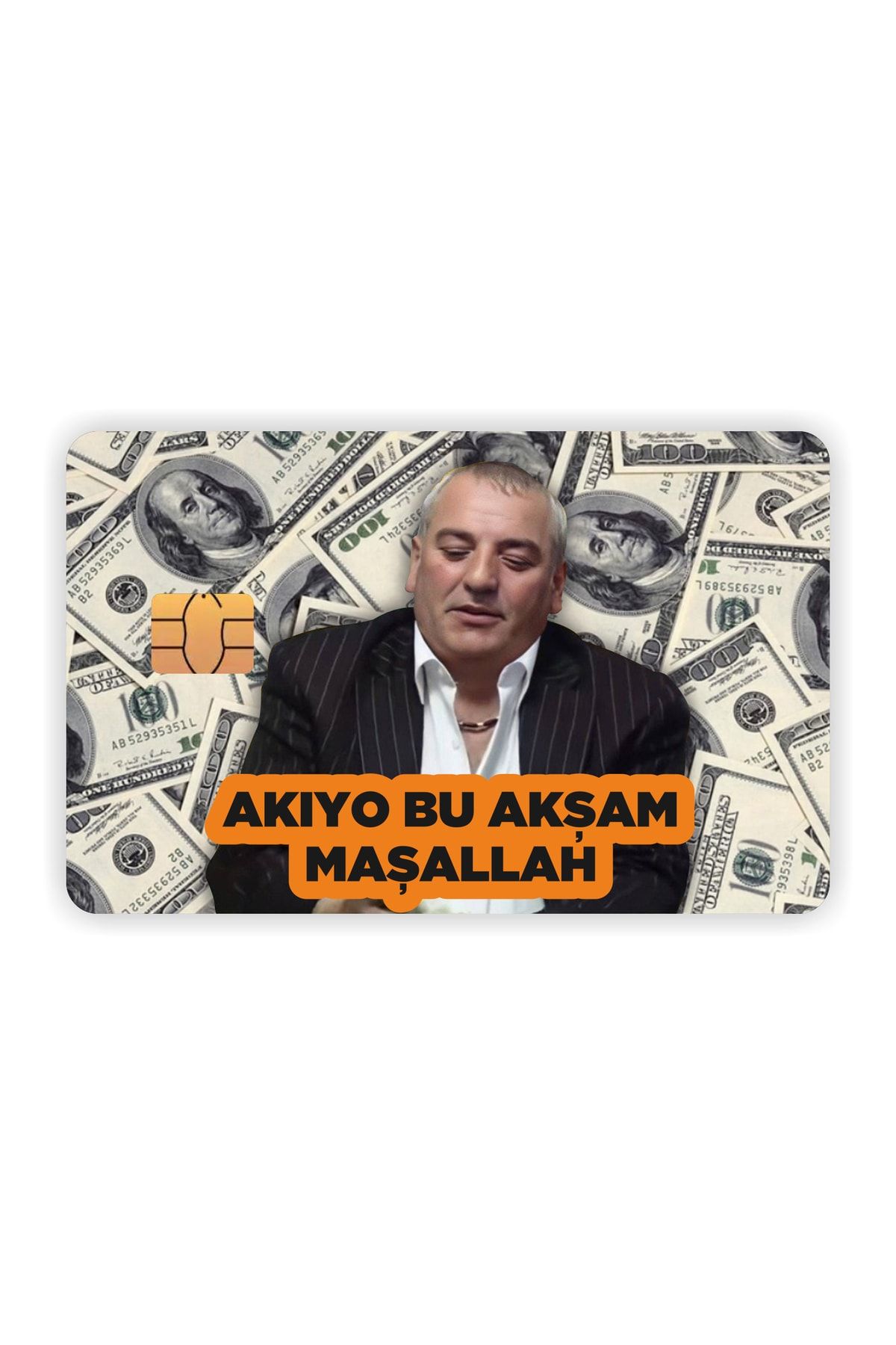 Kolpaçino  Ekrem Abi Akıyo Bu Akşam Kart Kaplama Sticker Kart Etiketi