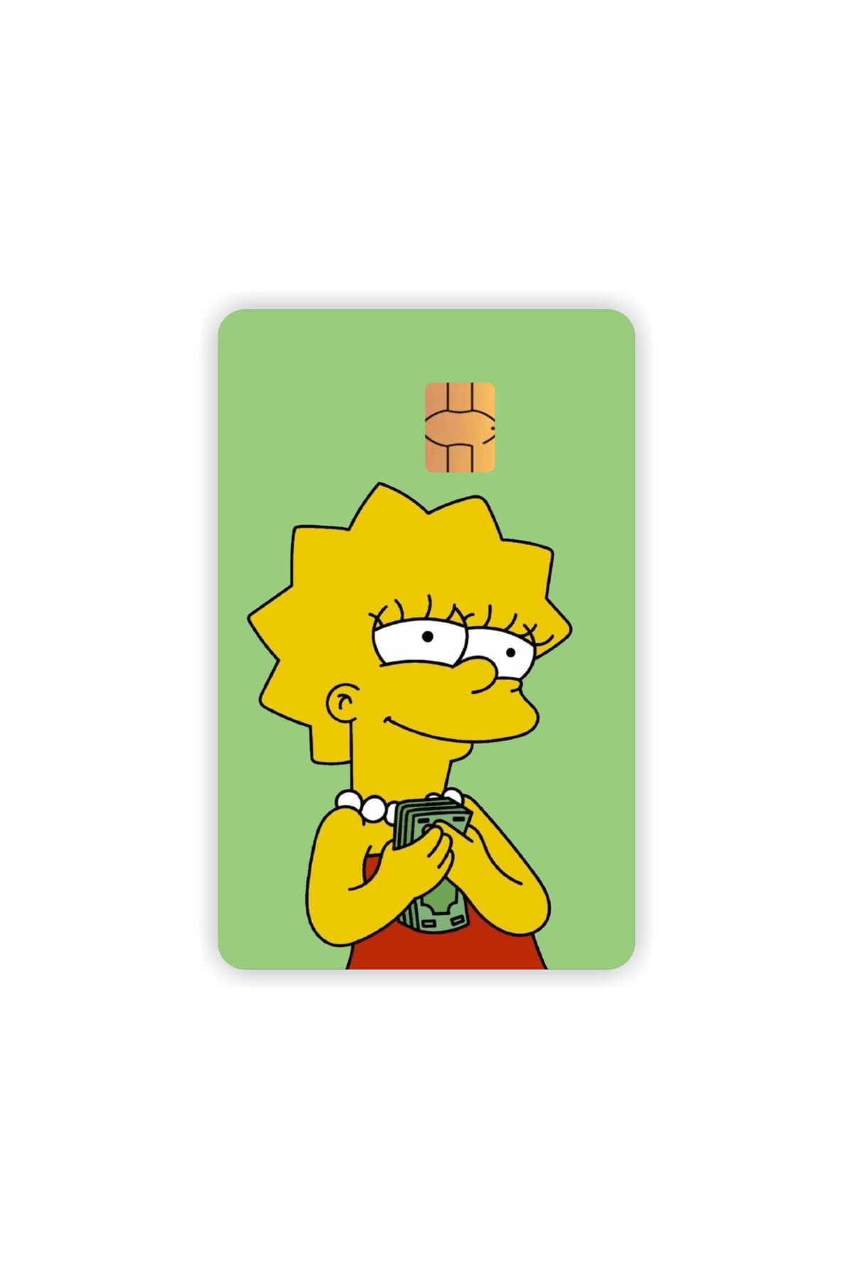 Lisa Simpson  Kart Kaplama Sticker Kart Etiketi