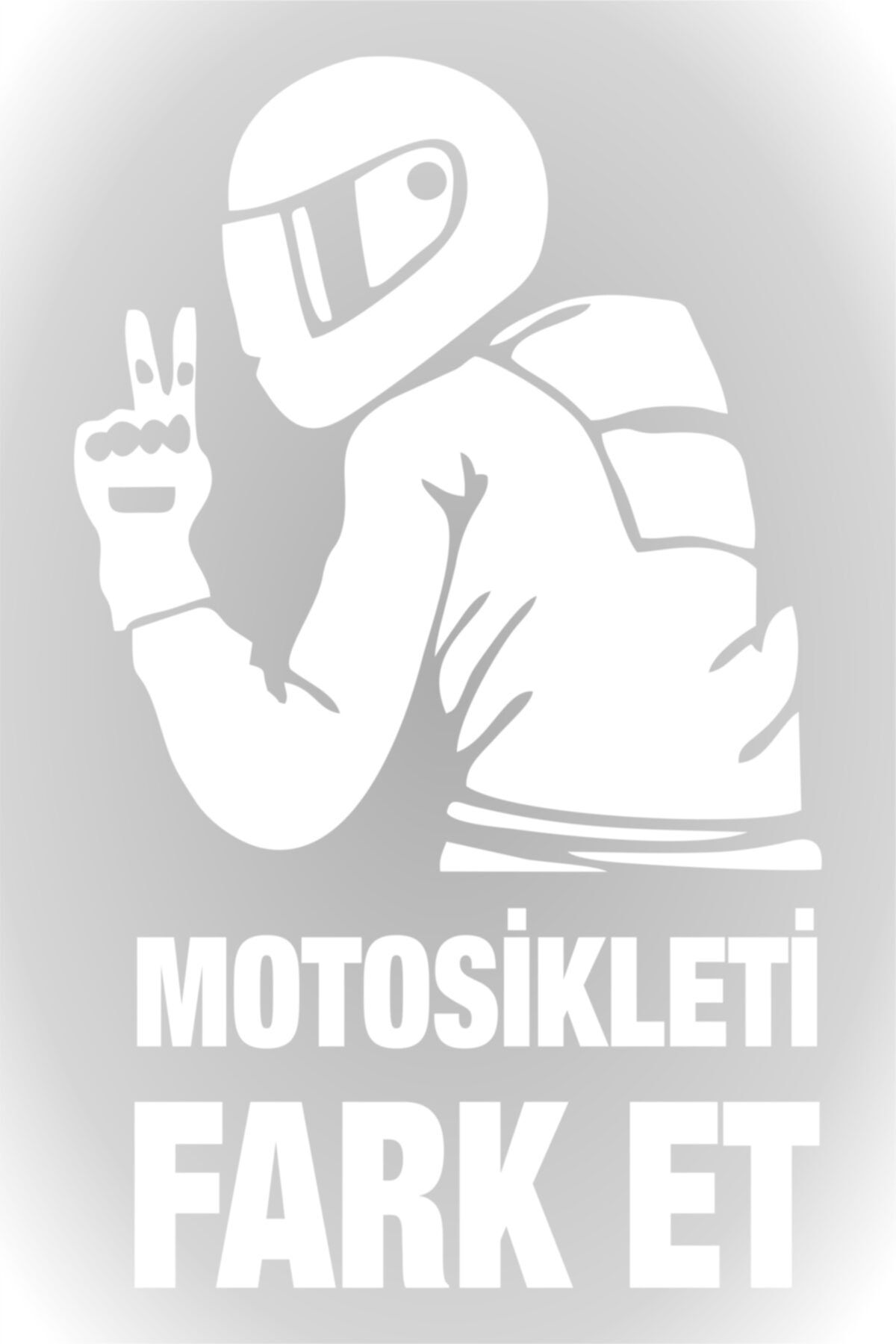 Motosikleti  Fark Et Oto Araba Cam Motosiklet Sticker Beyaz 15 X 9 Cm