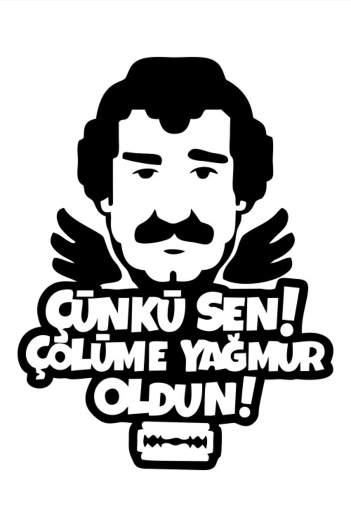 Müslüm Gürses  Sticker Çünkü Sen Çölüme Yağmur Oldun Oto Sticker Siyah 20 X 16 Cm