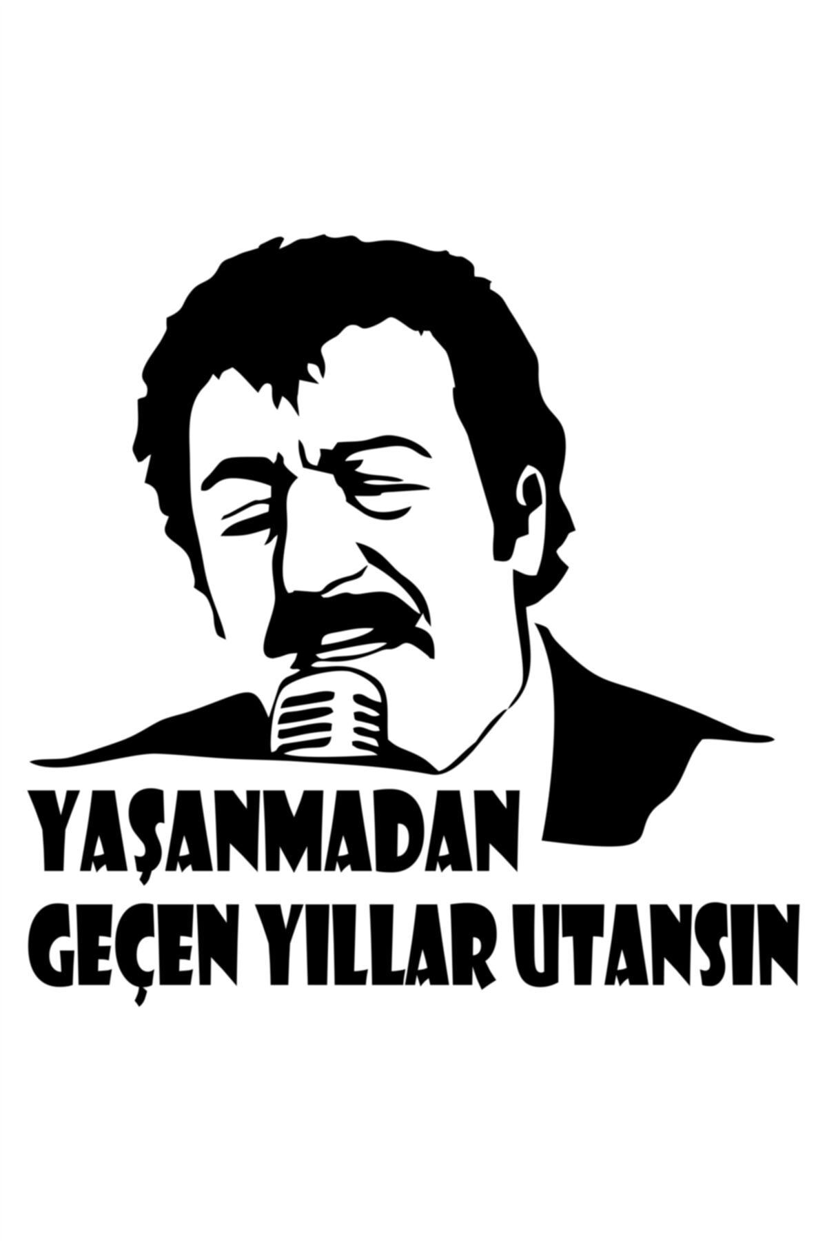 Müslüm Gürses  Sticker Yaşanmadan Geçen Yıllar Utansın Oto Araba Sticker Siyah 20 X 20 Cm