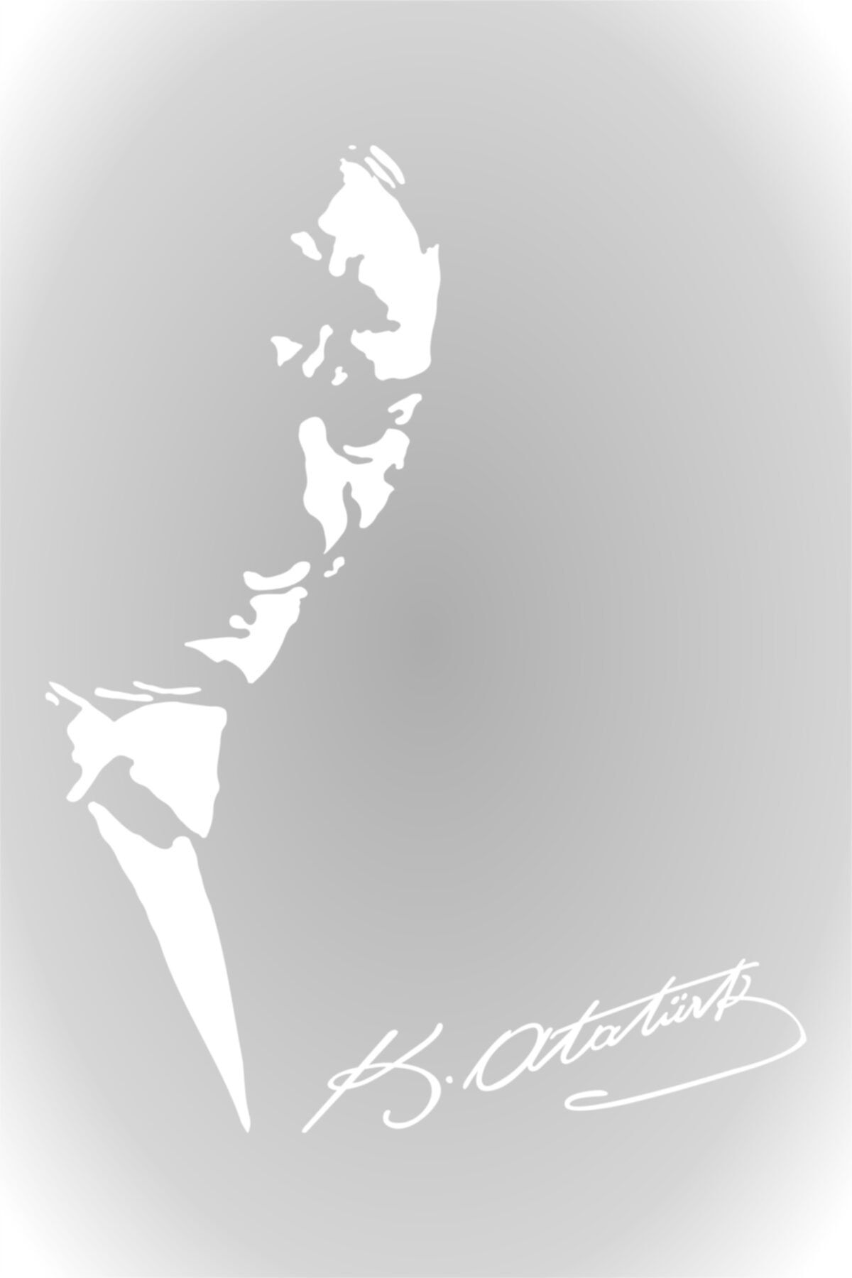 Mustafa Kemal  Atatürk Oto Sticker Silüet Cam Sticker 20 Cm