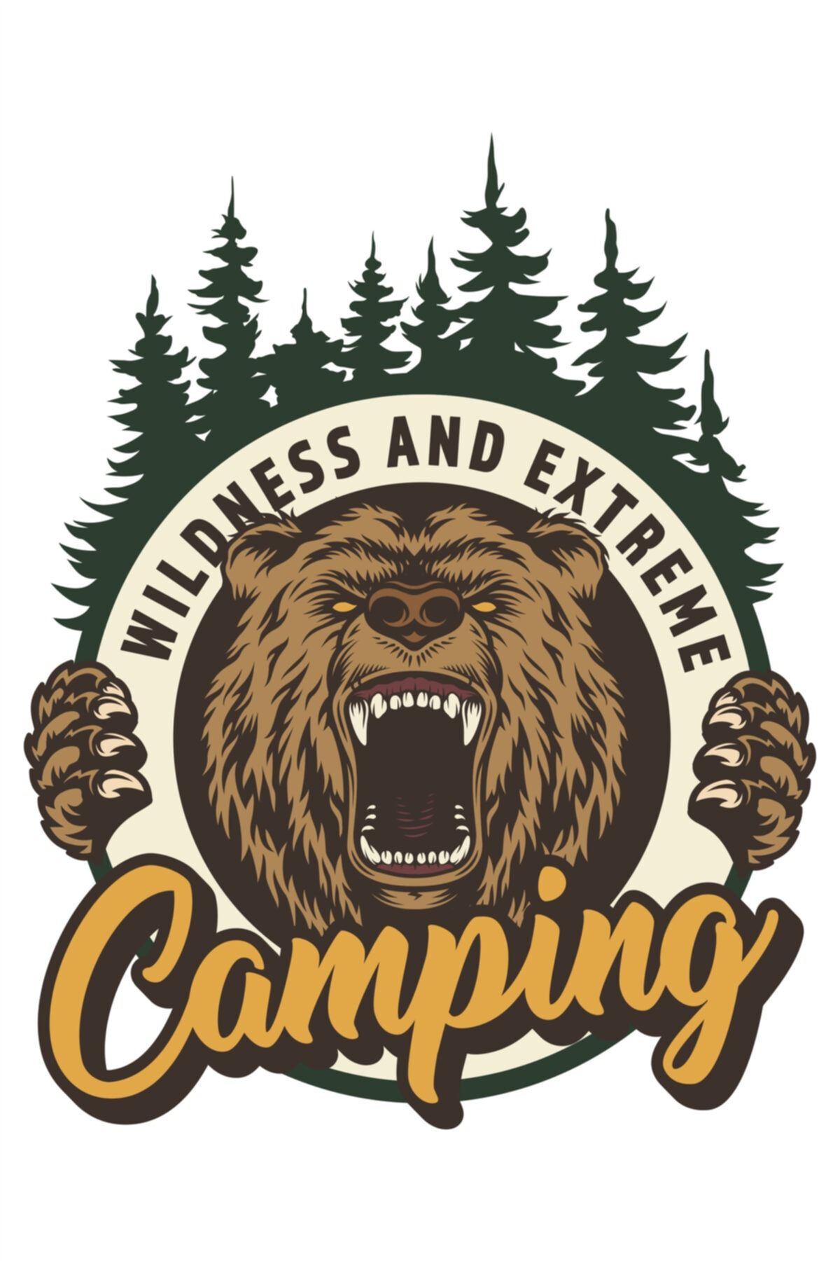 Off Road  Camping Sticker Off Road Kamp Bear Ayı Sticker 10 X 8 Cm