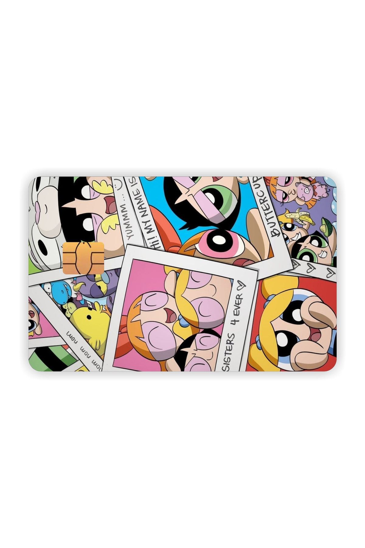 Powerpuff  Girls Kart Kaplama Sticker Kart Etiketi 02