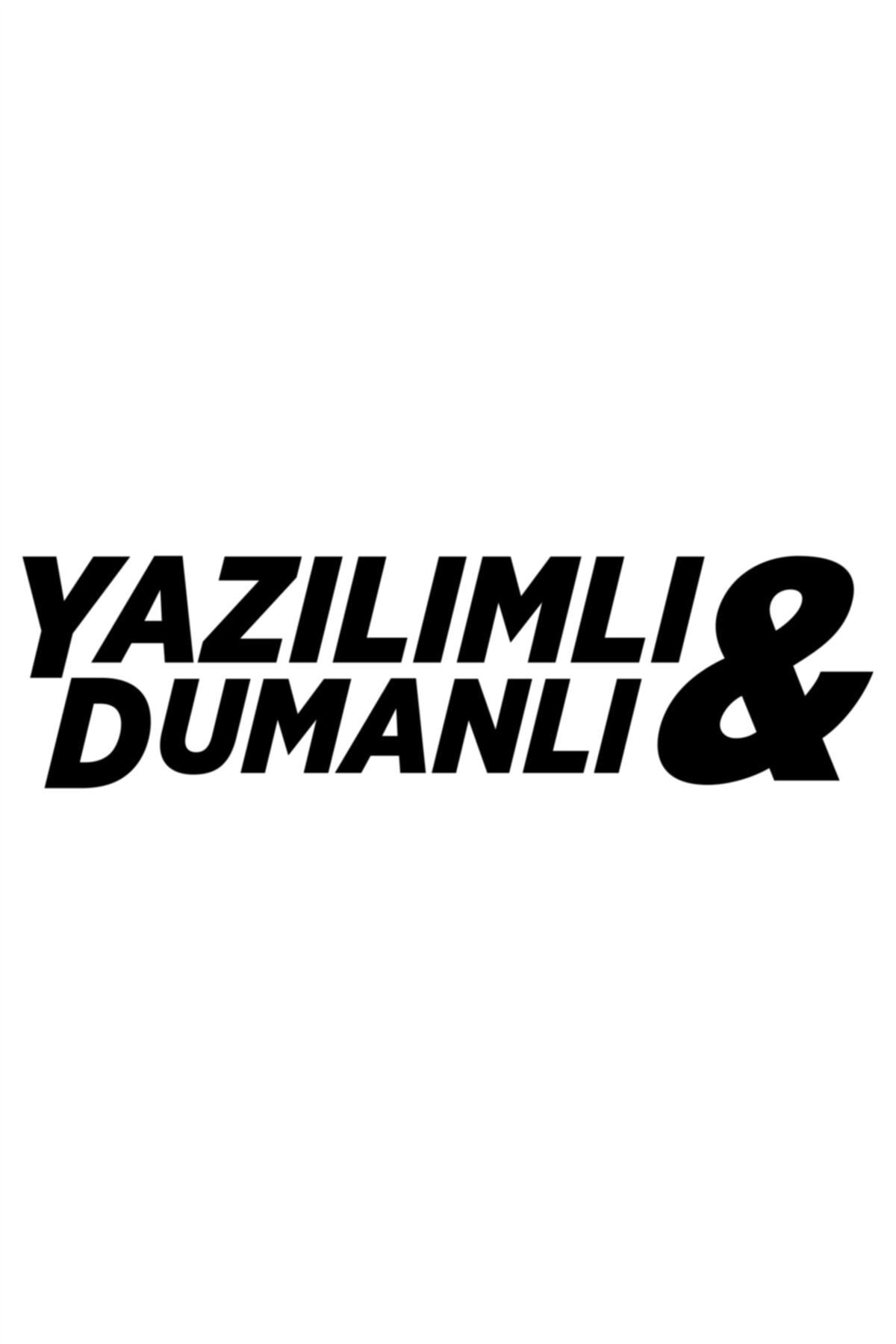 Yazılımlı Ve  Dumanlı Oto Sticker Araba Cam Sticker 15 X 4 Cm Siyah